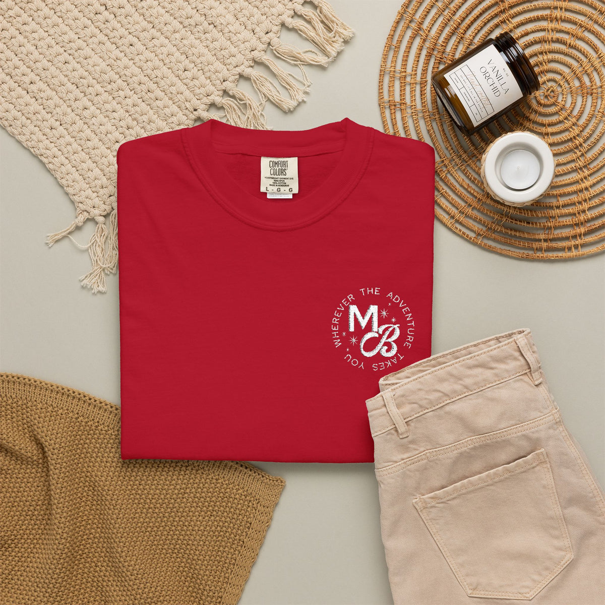 MB Embroidered Tee - Red/White