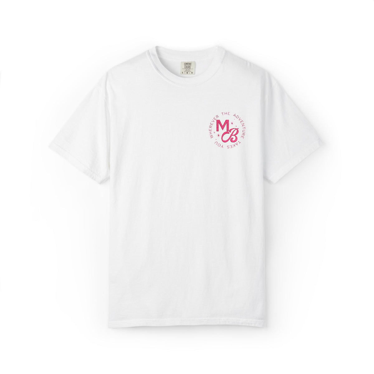 MB Embroidered Tee - White/Pink