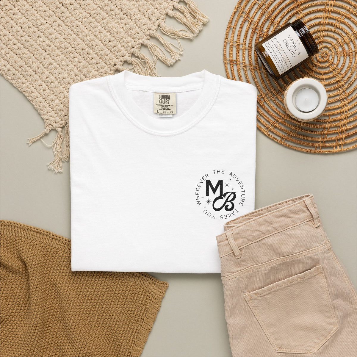 MB Embroidered Tee - White/Black